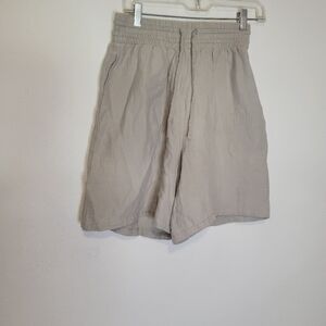 New oysho size s beige long line cotton shorts
